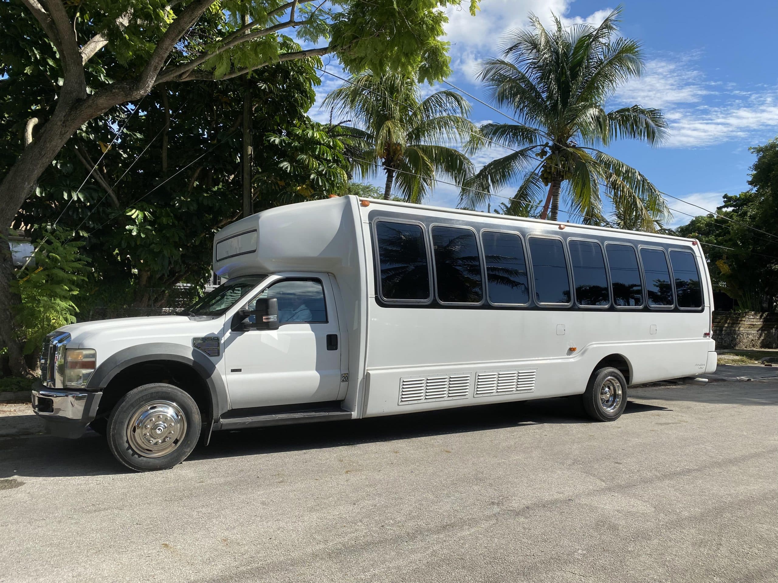 Baby White Ford Party Bus