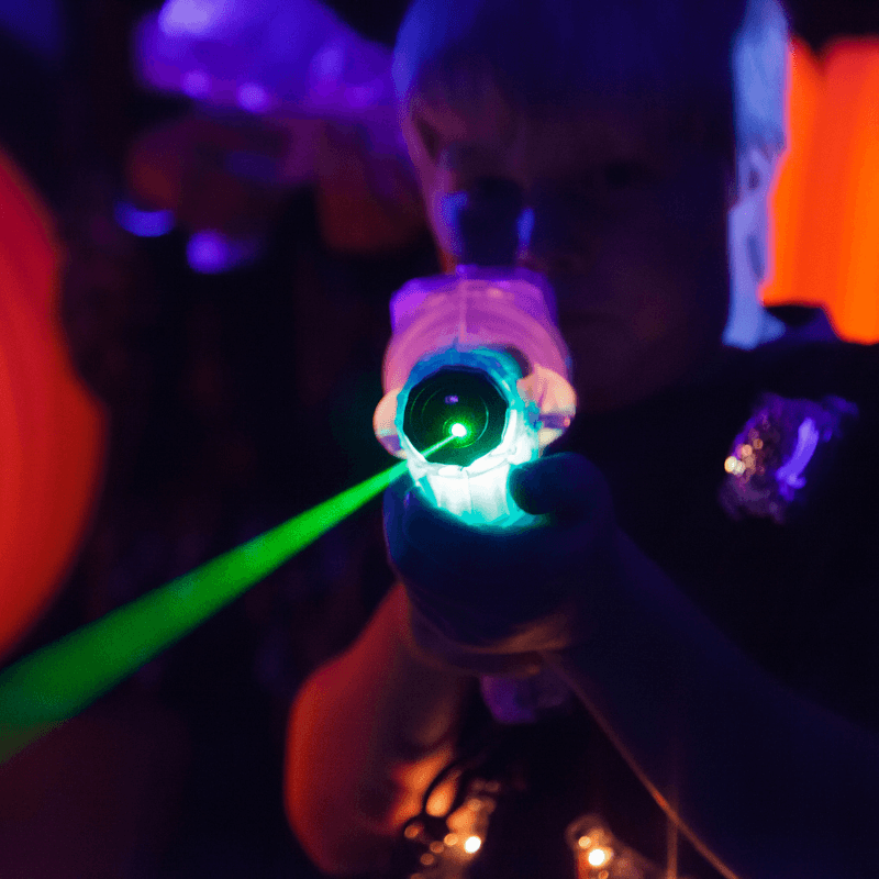 Child playing laser tag at FunDimension