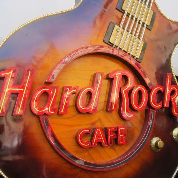 Hard Rock Cafe iconic neon guitar sign